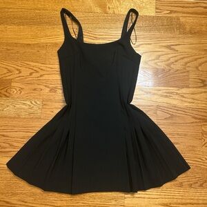 Zara Black Sleeveless Square Neck Mini Sundress